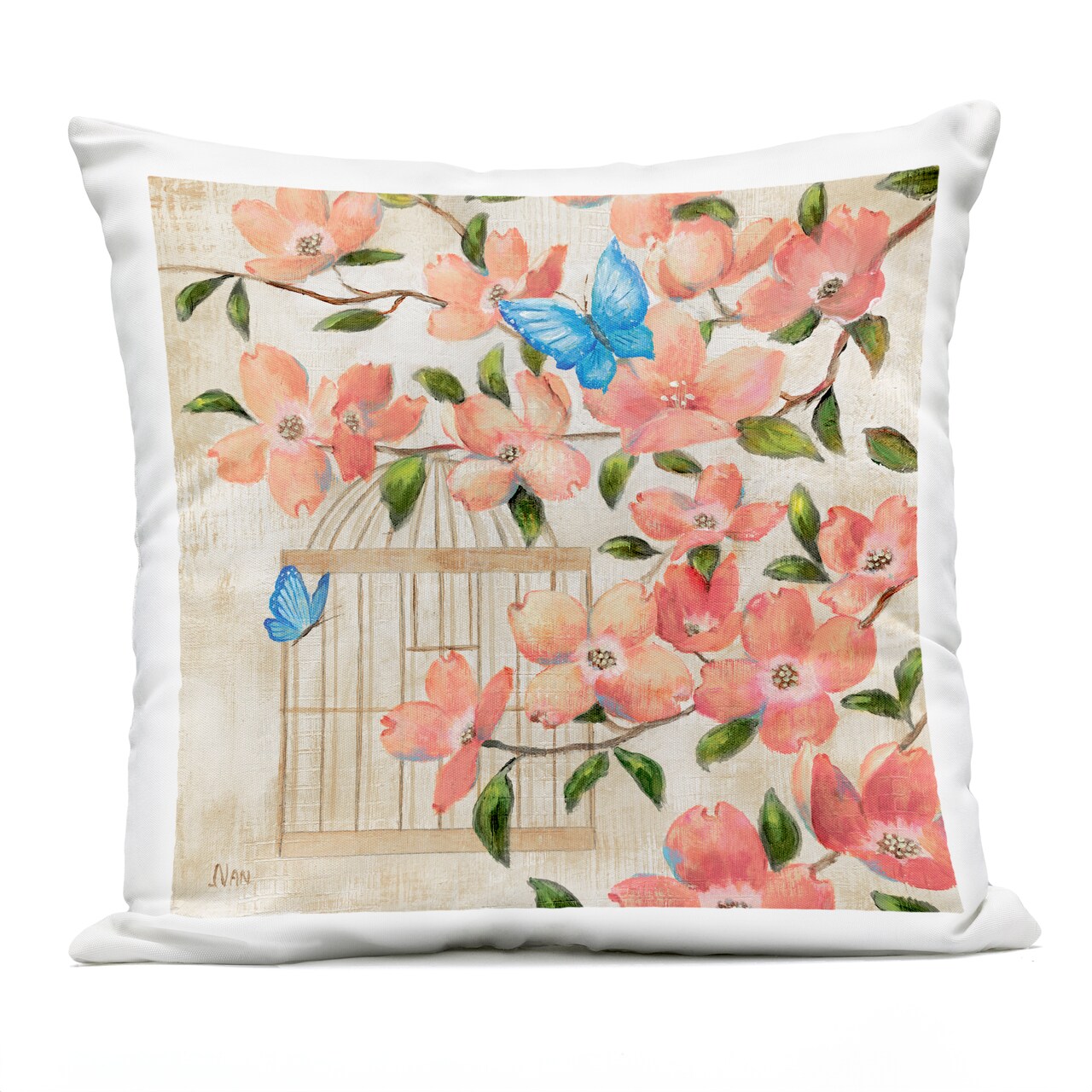 Stupell Industries Spring Fling Red Blossoms Outdoor Pillow, 18 x 7 x 18